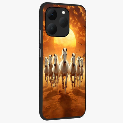 Wild Sunset Majesty Glass Case upright view showcasing dramatic sunset artwork with bold nature theme.