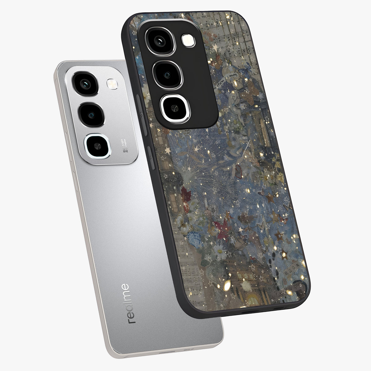 Aesthetic Astrolophia Glass Case displayed in angled mockup highlighting artistic aesthetic elements and smooth glass surface.