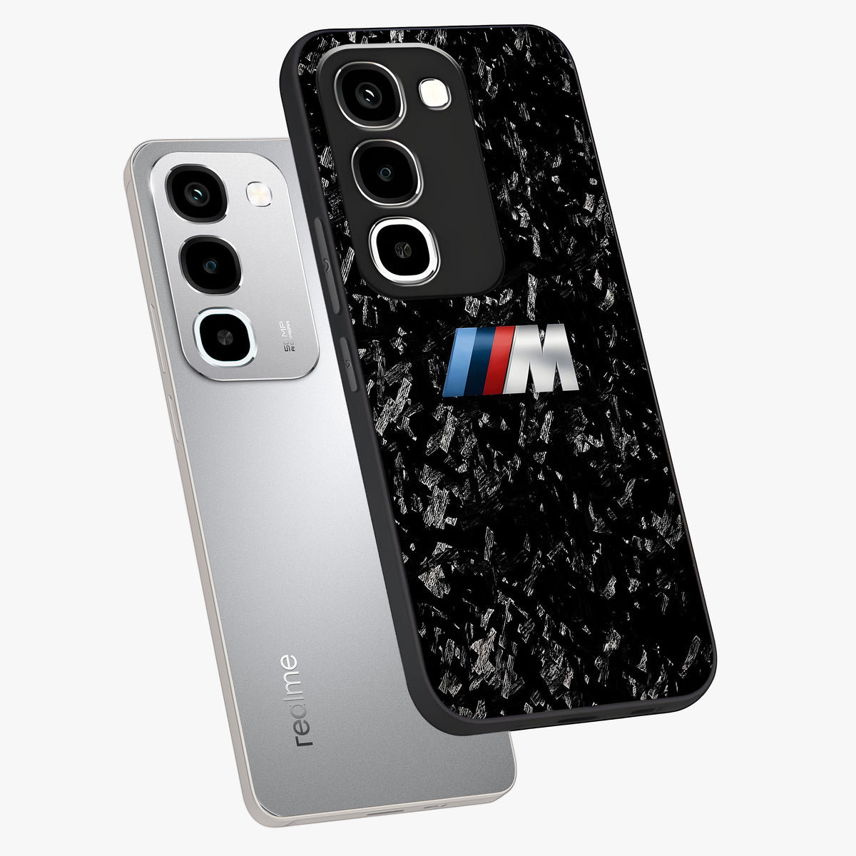 Carbon Speed Mark Glass Case displayed in angled mockup highlighting racing inspired carbon design and sleek aesthetic style.