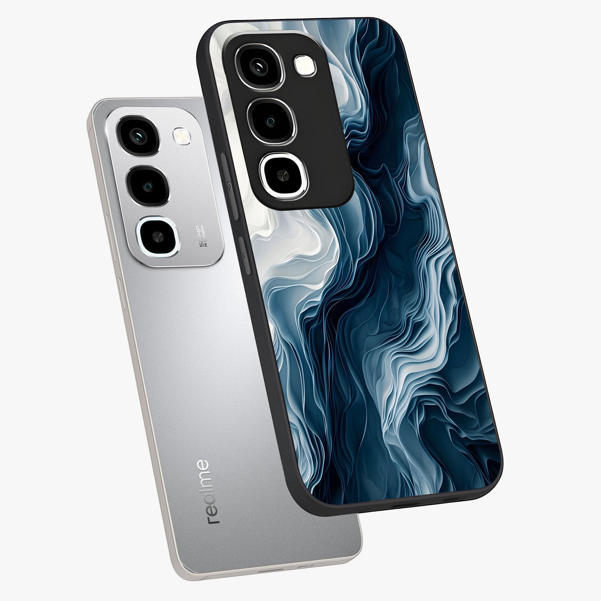 Ethereal Paper Marble Glass Case displayed in angled mockup highlighting elegant marble pattern with modern aesthetic style.