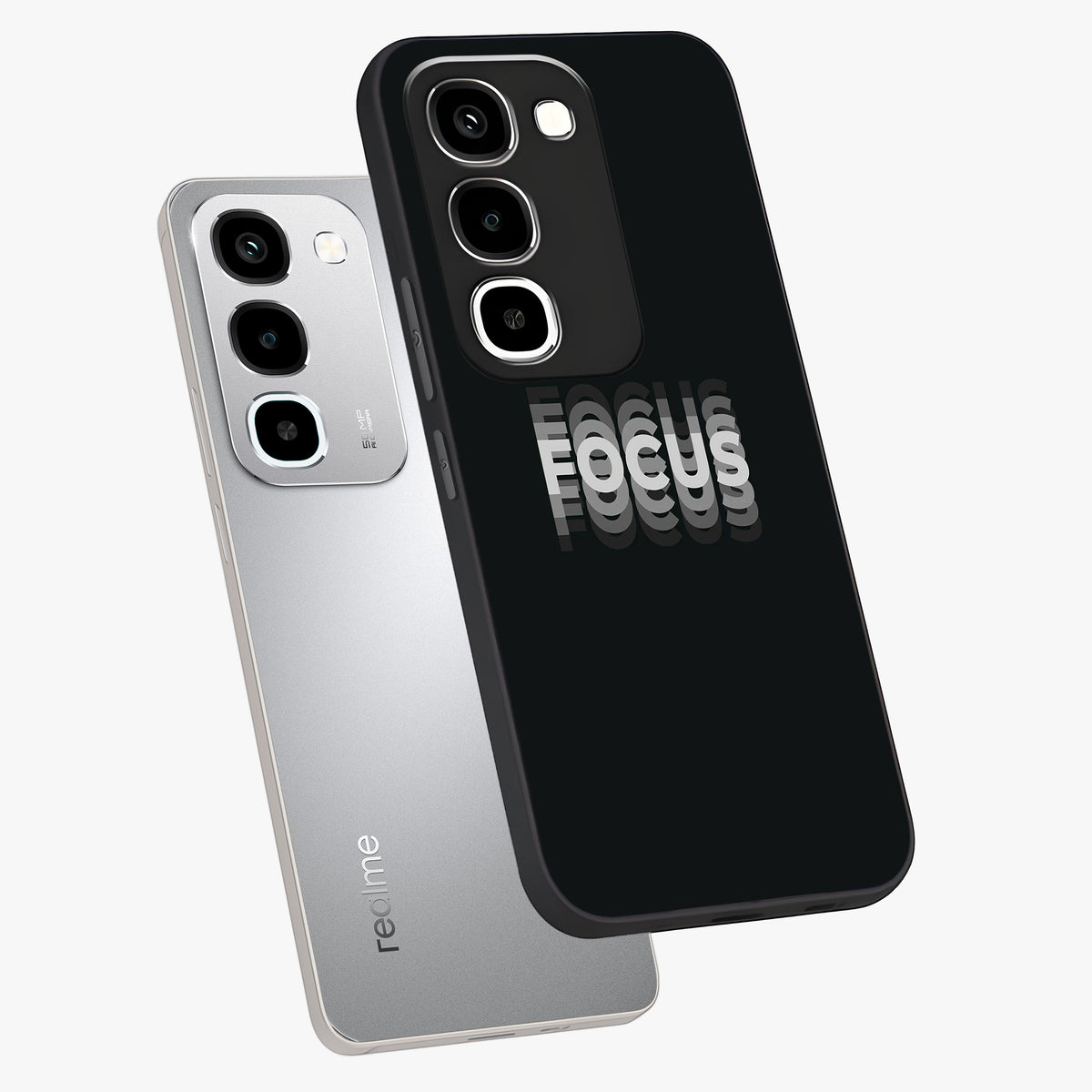 Focus Mode On Glass Case displayed in angled mockup highlighting clean minimal text artwork with modern aesthetic style.
