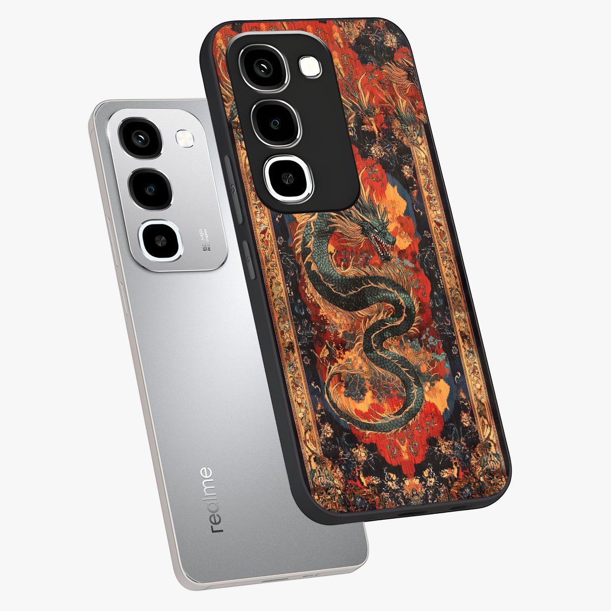Inferno Dragon Soul Glass Case displayed in angled mockup highlighting powerful dragon illustration with inferno aesthetic.
