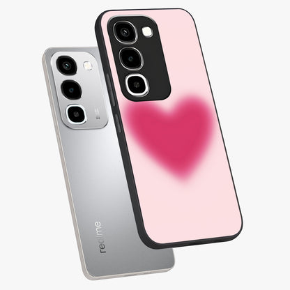 Pink Aura Heart Glass Case displayed in angled mockup highlighting vibrant pink heart design with dreamy aura aesthetic.