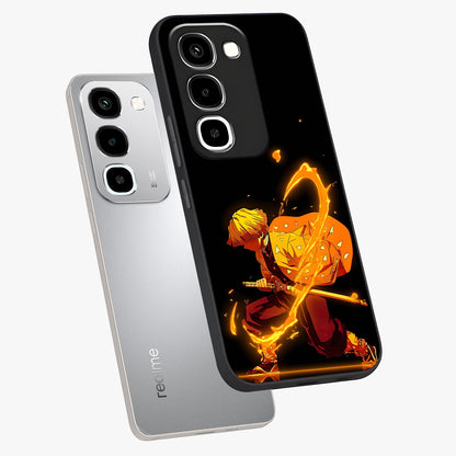 Thunder Flame Execution Glass Case displayed in angled mockup highlighting dramatic fire themed design with intense fantasy aesthetic.