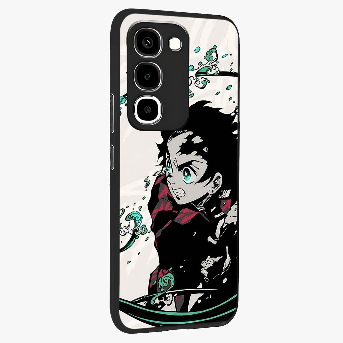 Demon Slayer Glass Case upright view showcasing powerful anime artwork with intense warrior theme.