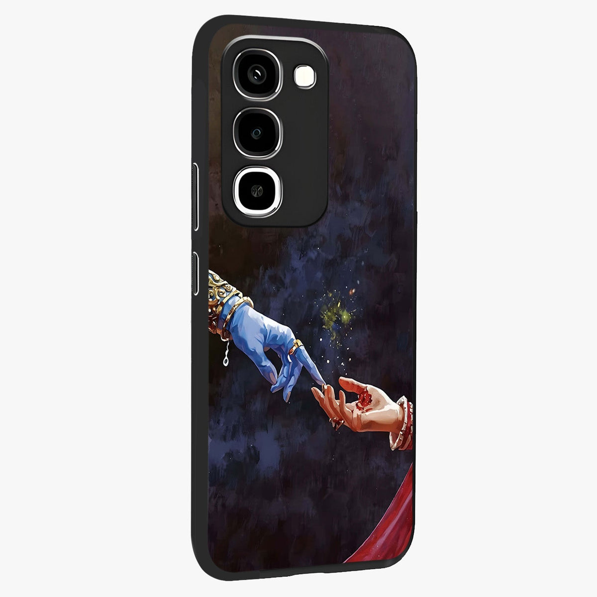 Divine Touch Eternal Glass Case upright view showcasing peaceful spiritual artwork with eternal divine theme.