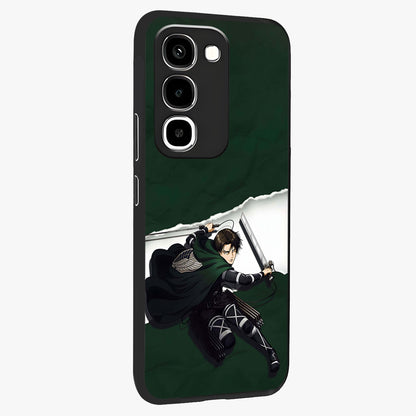 Emerald War Vanguard Glass Case upright view showcasing dramatic warrior artwork with bold fantasy theme.