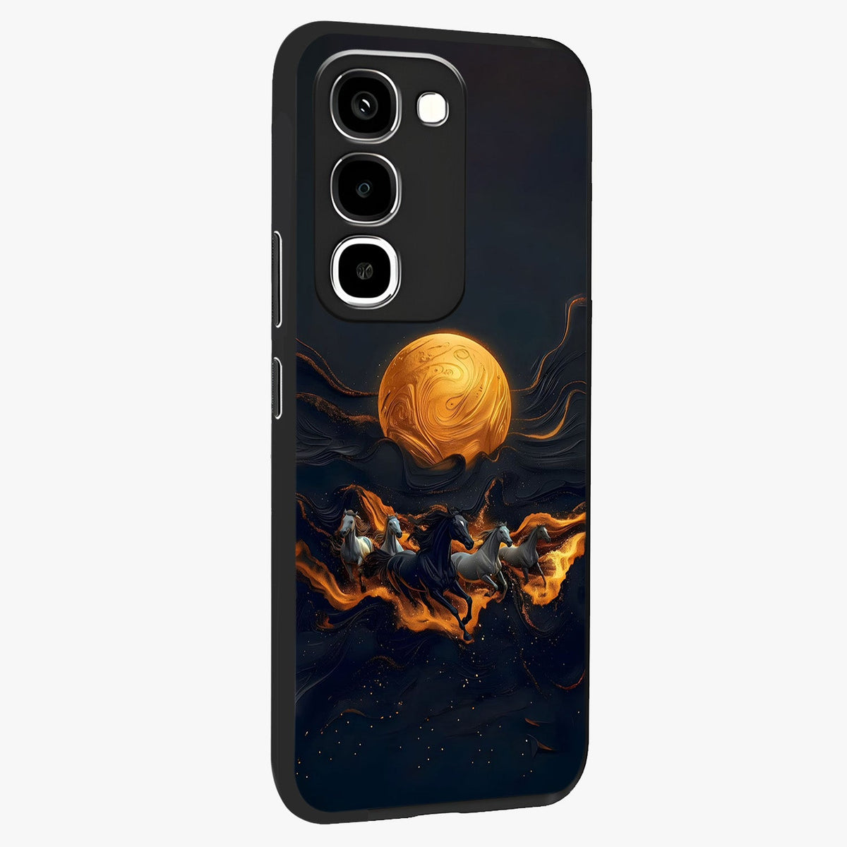 Golden Royal Heritage Glass Case upright view showcasing elegant royal artwork with classic heritage theme.