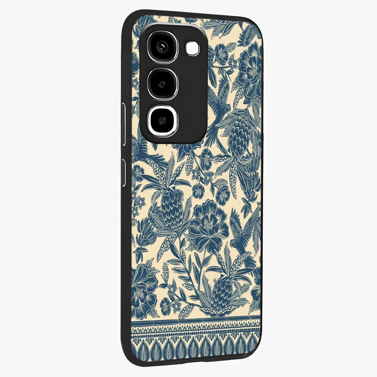 Heirloom Wild Bloom Glass Case upright view showcasing delicate wildflower artwork with timeless floral theme.