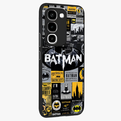 Knight Gotham Rise Glass Case upright view showcasing bold vigilante themed artwork with gothic city vibe.