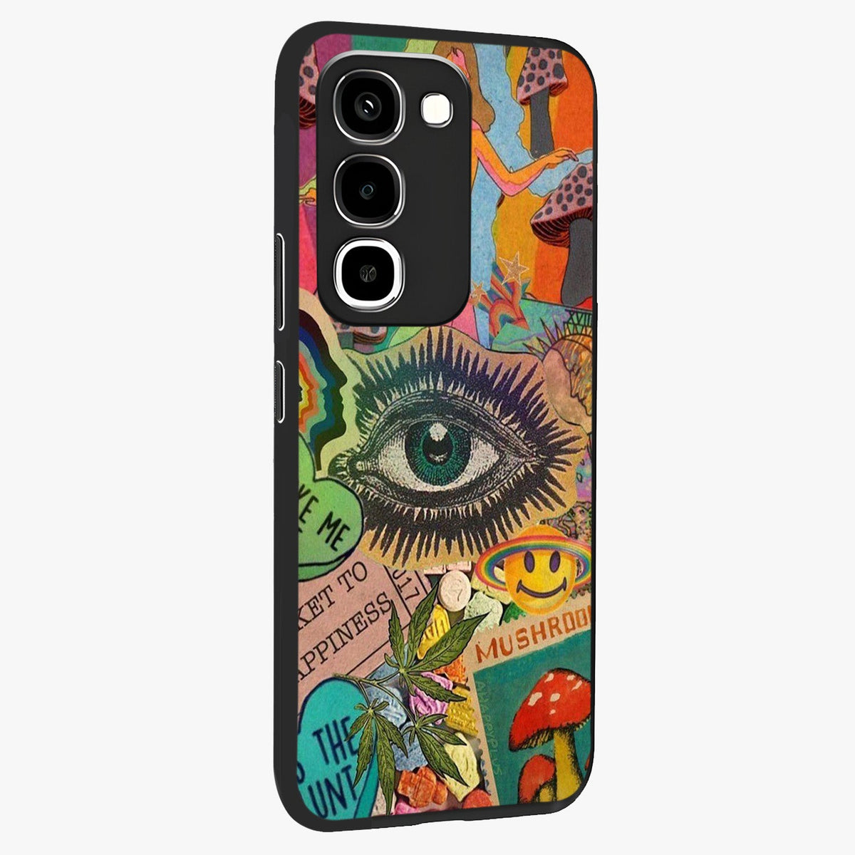 Mystic Eye Wonderland Glass Case upright view showcasing symbolic eye artwork with mysterious fantasy theme.