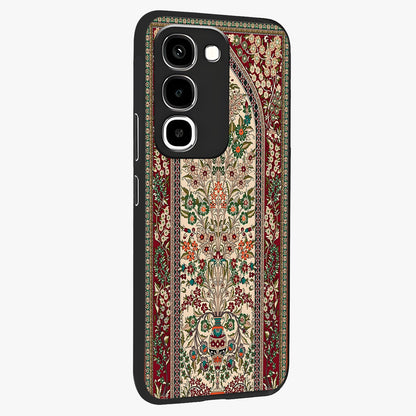 Persian Inspired Glass Case upright view showcasing decorative Persian artwork with rich heritage theme.
