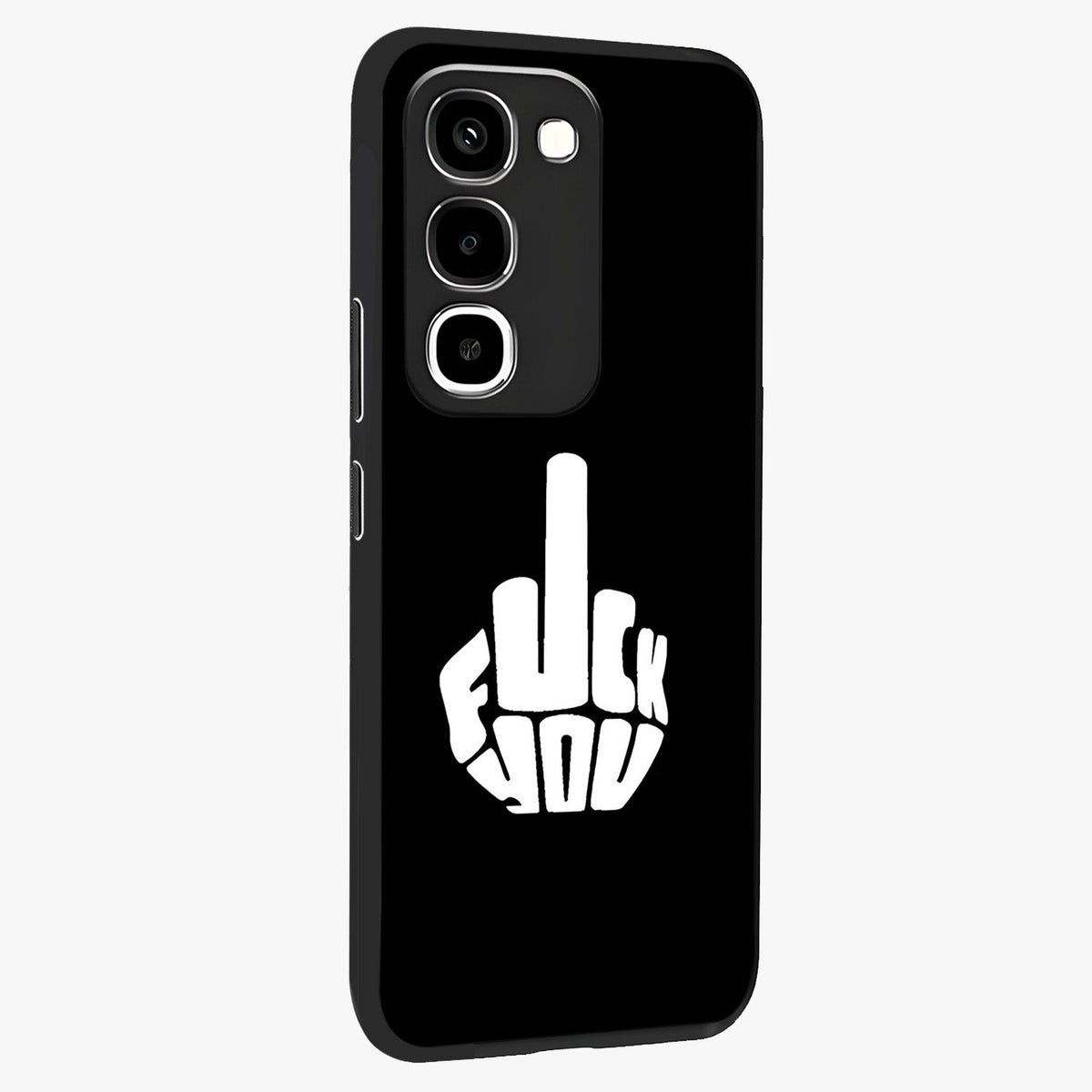 Rebel Mode On Glass Case upright view showcasing striking statement artwork with bold rebellious theme.