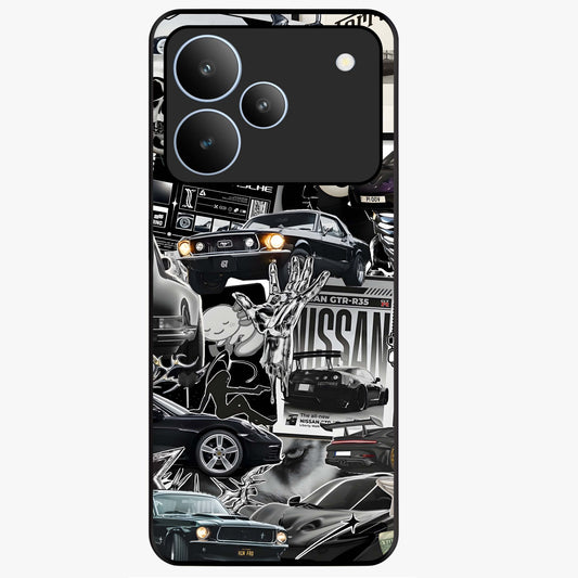 Aesthetic Dark Love Glass Case showing flat back view with dark romantic artwork and glossy glass finish.