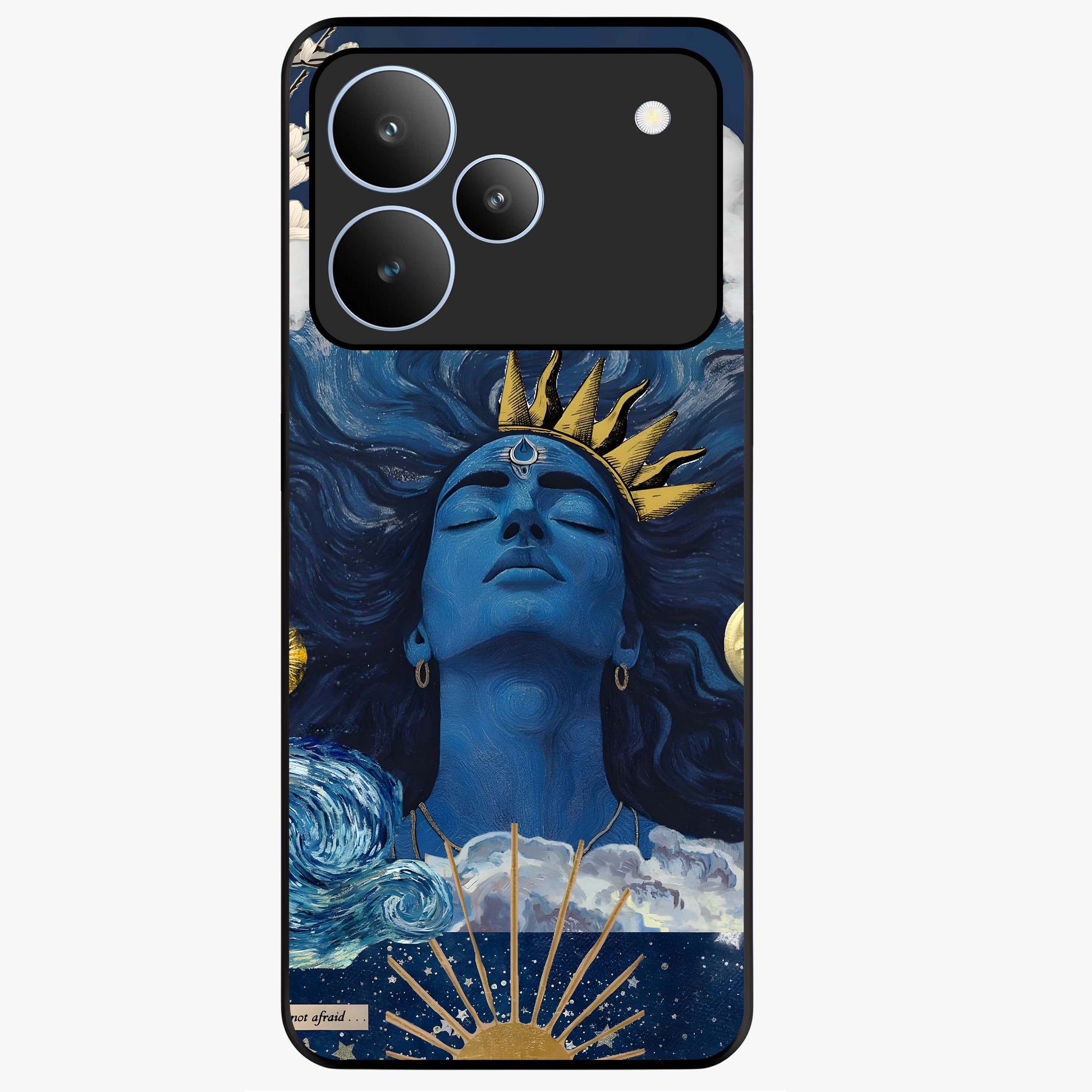 Aesthetic Lord Shiva Glass Case showing flat back view with divine Shiva artwork and glossy glass finish.