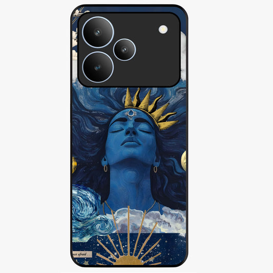 Aesthetic Lord Shiva Glass Case showing flat back view with divine Shiva artwork and glossy glass finish.