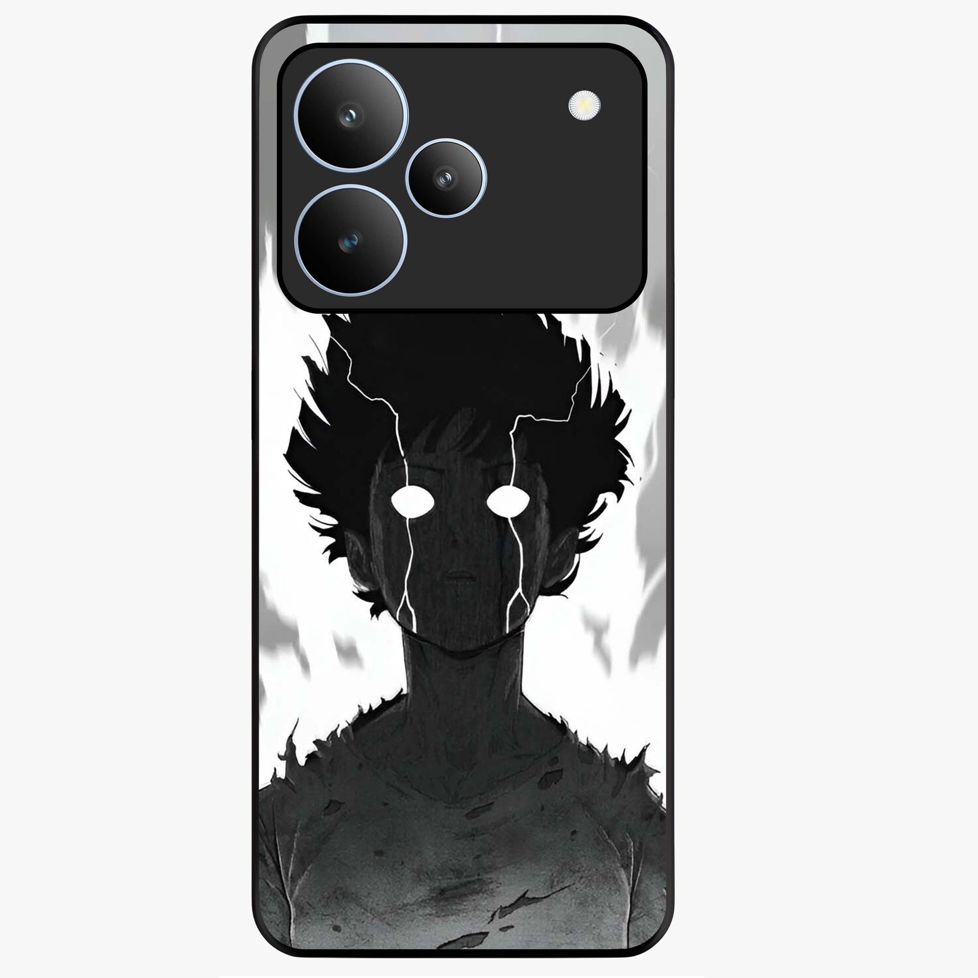 Awakened Inner Rage Glass Case showing flat back view with intense artistic artwork and glossy glass finish.