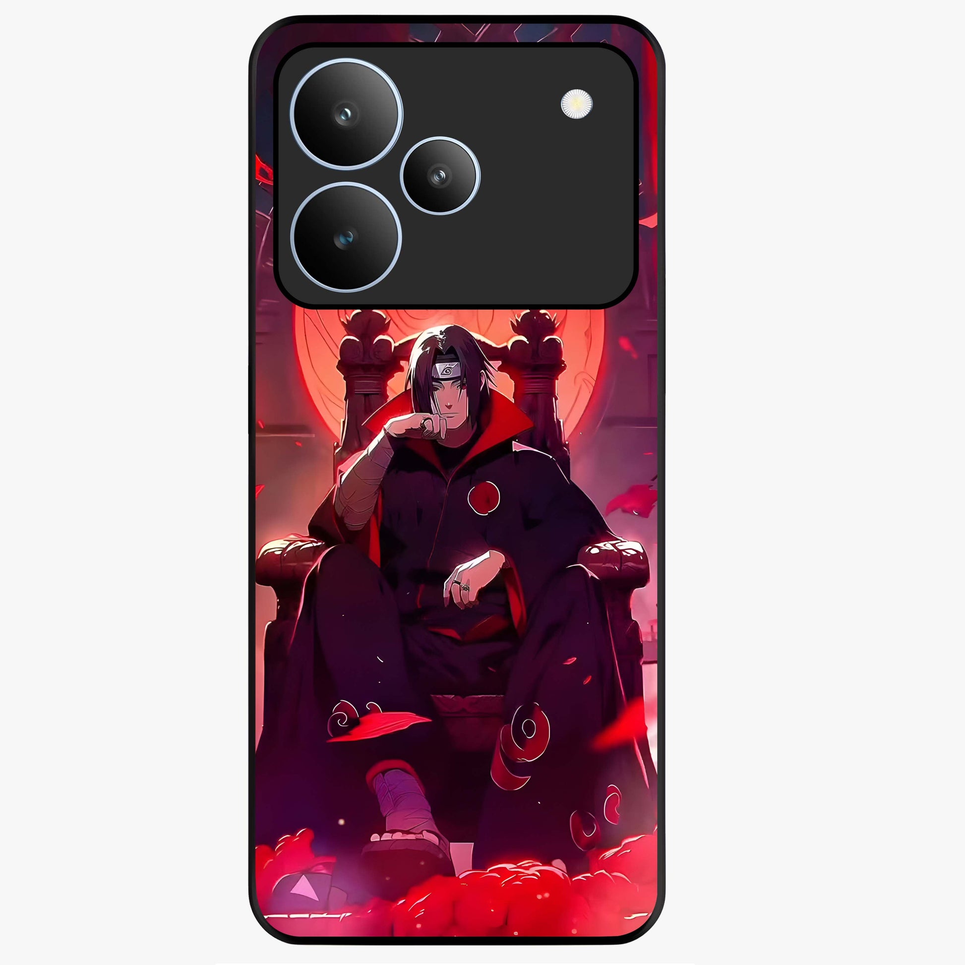 Blood Moon Sovereign Glass Case showing flat back view with mystical blood moon artwork and glossy glass finish.