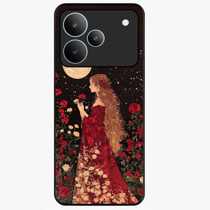 Crimson Dreams Glass Case showing flat back view with dreamy crimson artwork and glossy glass finish.