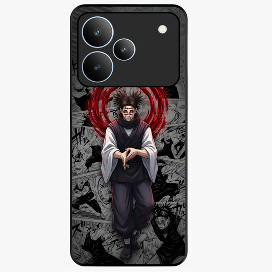 Cursed Ritual Ascension Glass Case showing flat back view with dark ritual themed artwork and glossy glass finish.