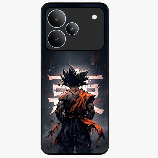 Dark Warrior In Rain Glass Case showing flat back view with warrior artwork in rainy atmosphere and glossy glass finish.
