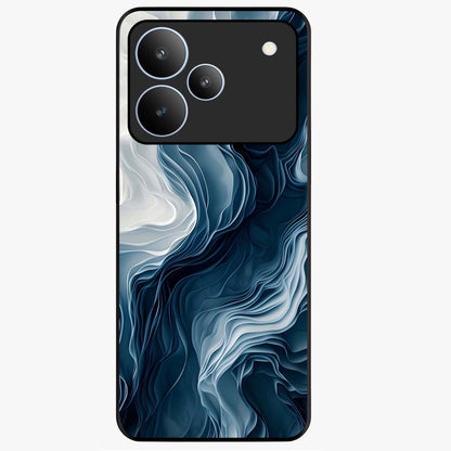 Ethereal Paper Marble Glass Case showing flat back view with soft marble paper texture artwork and glossy glass finish.