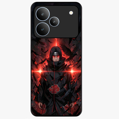 Focused Blade Discipline Glass Case showing flat back view with warrior sword themed artwork and glossy glass finish.