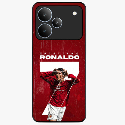 Goal Celebration Legacy Glass Case showing flat back view with football celebration inspired artwork and glossy glass finish.