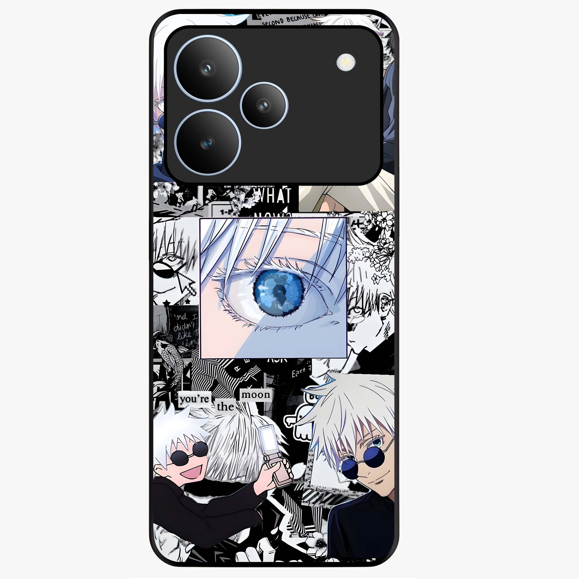 Infinity Sorcerer Chaos Glass Case showing flat back view with mystical sorcerer themed artwork and glossy glass finish.