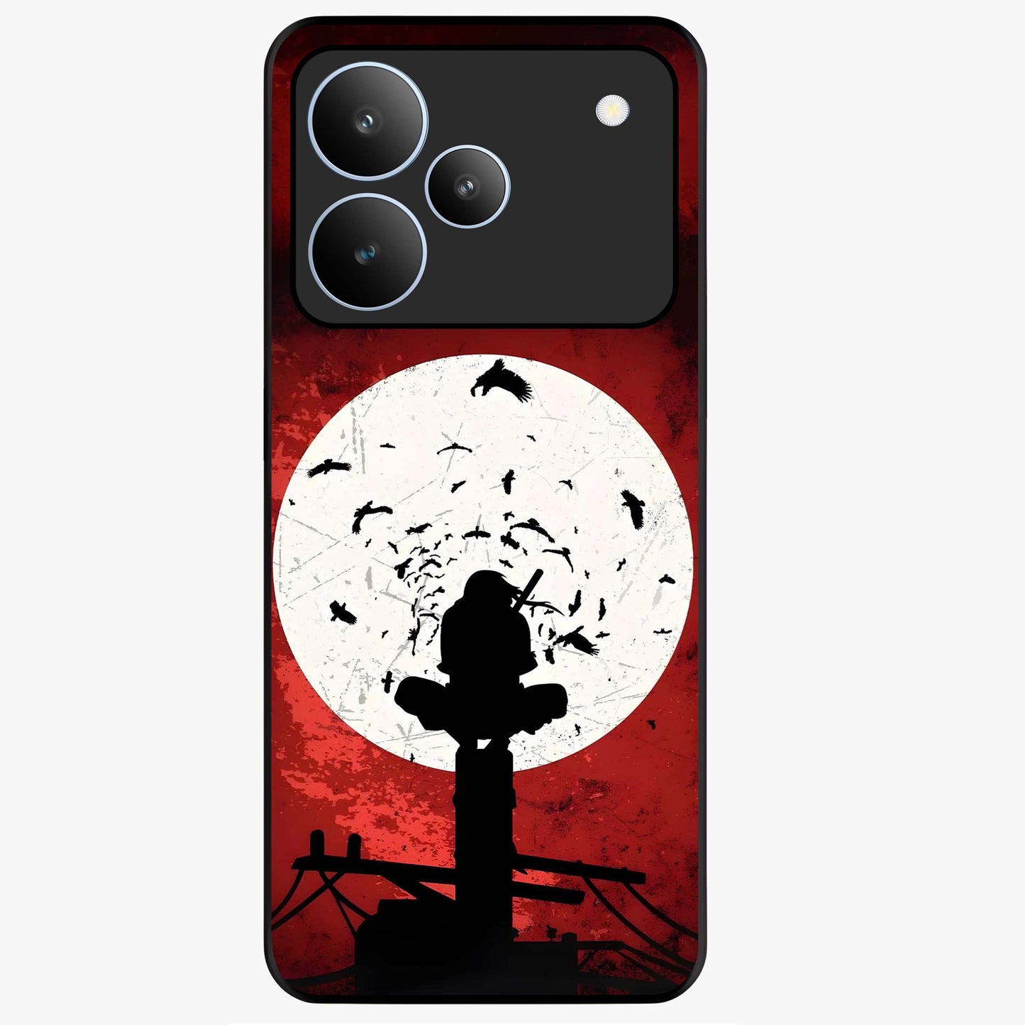 Itachi Limited Edition Naruto Anime Glass Case showing flat back view with iconic anime character artwork and glossy glass finish.