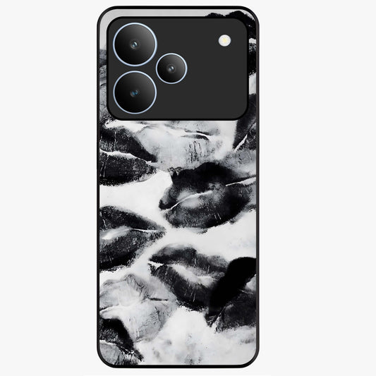 Midnight Kiss Marks Glass Case showing flat back view with lipstick kiss mark artwork and glossy glass finish.