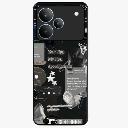Midnight Love Echo Glass Case showing flat back view with romantic midnight themed artwork and glossy glass finish.