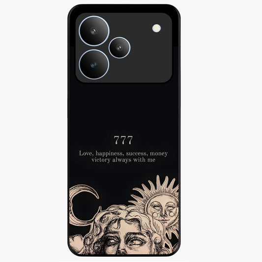 Mystic Victory Aura Glass Case showing flat back view with victory symbol artwork and glossy glass finish.