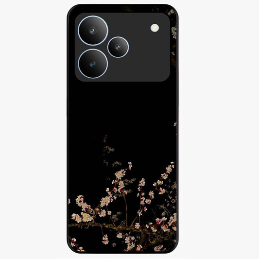 Petal Moon Light With Custom Name Glass Case showing flat back view with floral moonlight artwork and personalized name design.