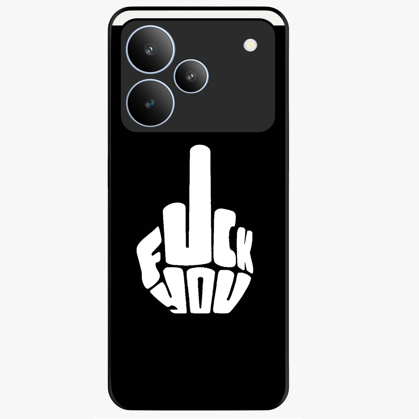 Rebel Mode On Glass Case showing flat back view with bold rebellious typography artwork and glossy glass finish.