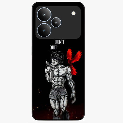 Rise Beyond Limits Glass Case showing flat back view with motivational typography artwork and glossy glass finish.