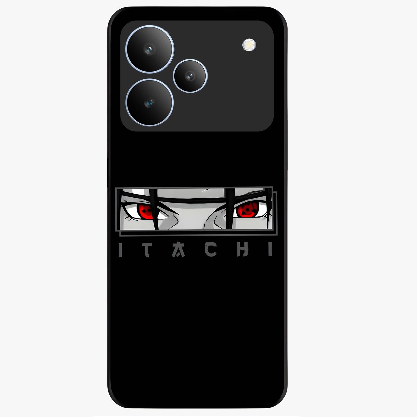 Scarlet Gaze Dominance Glass Case showing flat back view with striking red themed artwork and glossy glass finish.