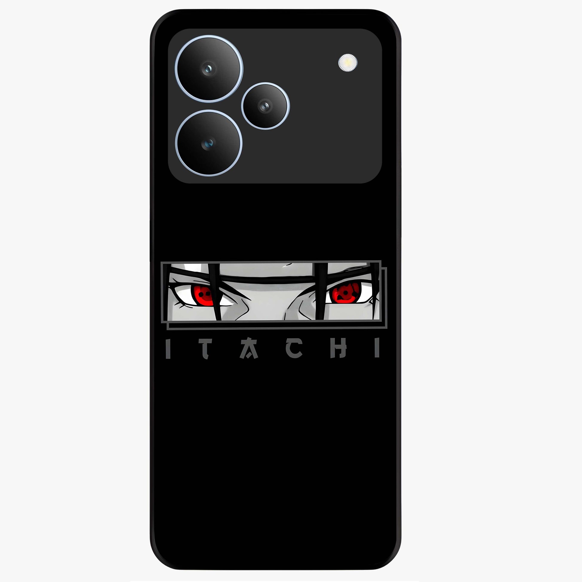 Scarlet Gaze Dominance Glass Case showing flat back view with striking red themed artwork and glossy glass finish.