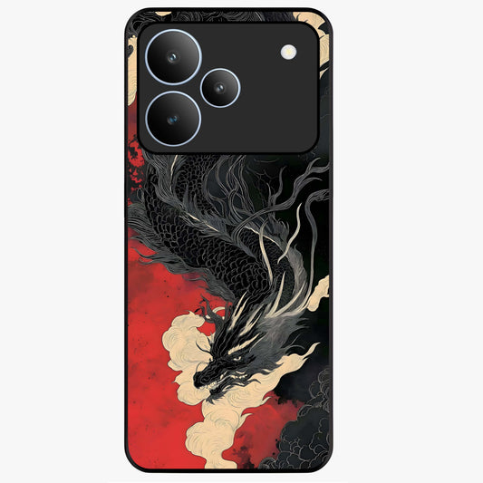 Shadow Dragon Fury Glass Case showing flat back view with fierce dragon artwork and glossy glass finish.