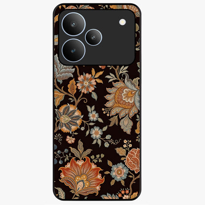 Vintage Floral Dream Glass Case showing flat back view with classic floral artwork and glossy glass finish.