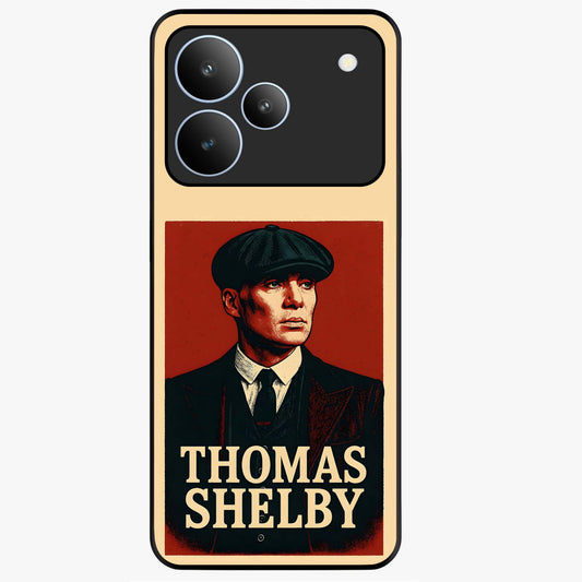 Vintage Mafia Authority Glass Case showing flat back view with bold vintage mafia inspired artwork and glossy glass finish.