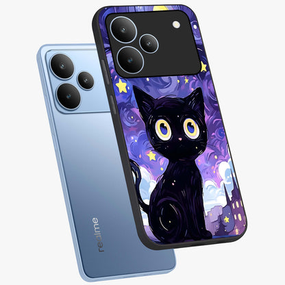 Abstract Cat Art Glass Case displayed in angled mockup highlighting modern abstract cat artwork and sleek glass surface.