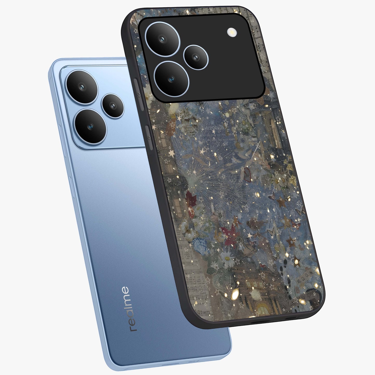 Aesthetic Astrolophia Glass Case displayed in angled mockup highlighting artistic aesthetic elements and smooth glass surface.