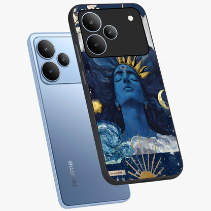Aesthetic Lord Shiva Glass Case displayed in angled mockup highlighting spiritual Shiva illustration and sacred aesthetic design.