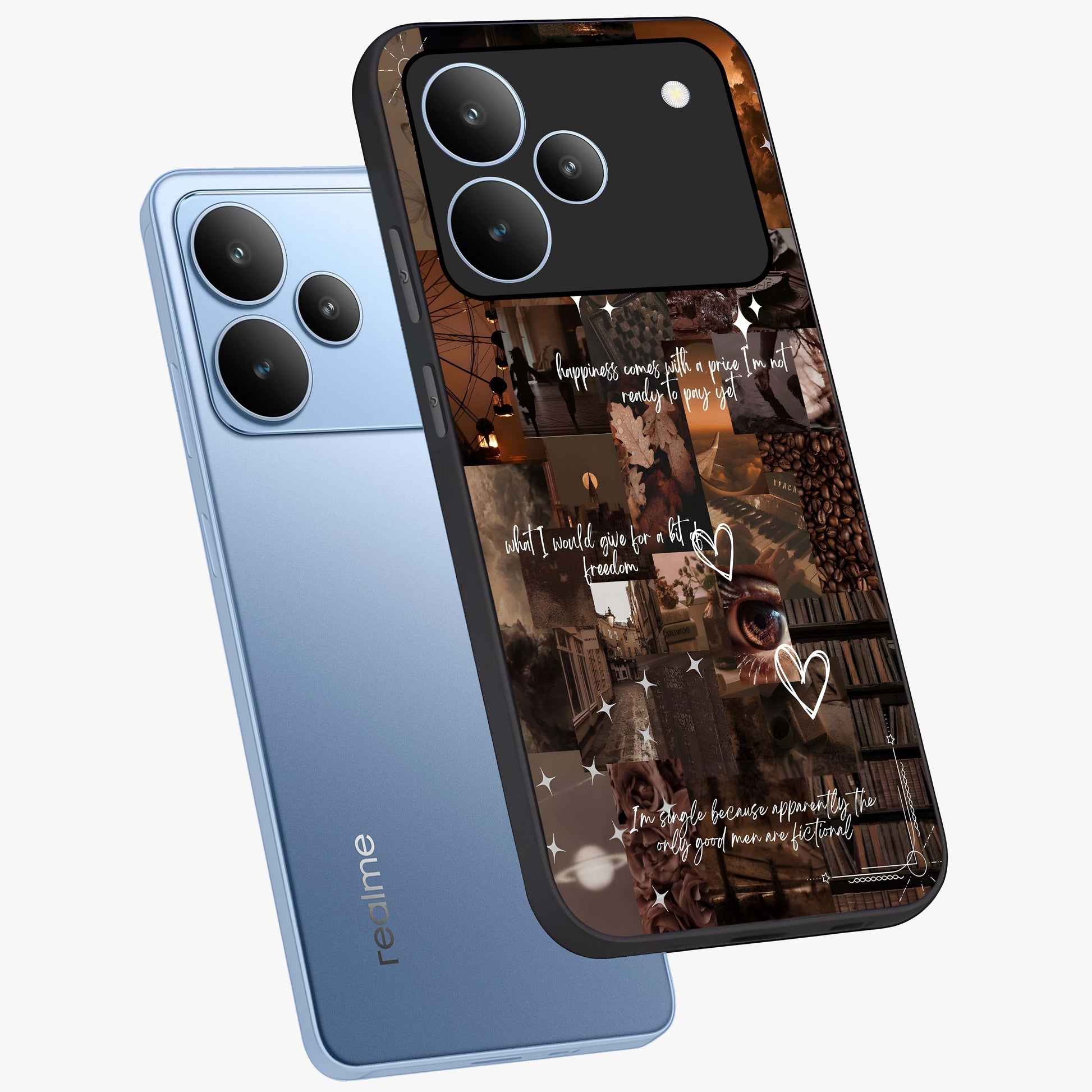 Bittersweet Aesthetic Chaos Glass Case displayed in angled mockup highlighting expressive abstract artwork and edgy aesthetic theme.
