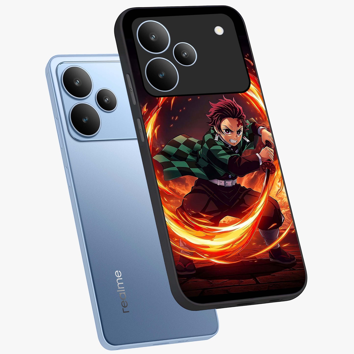Blazing Sword Resolve Glass Case displayed in angled mockup highlighting powerful sword illustration and bold fantasy theme.