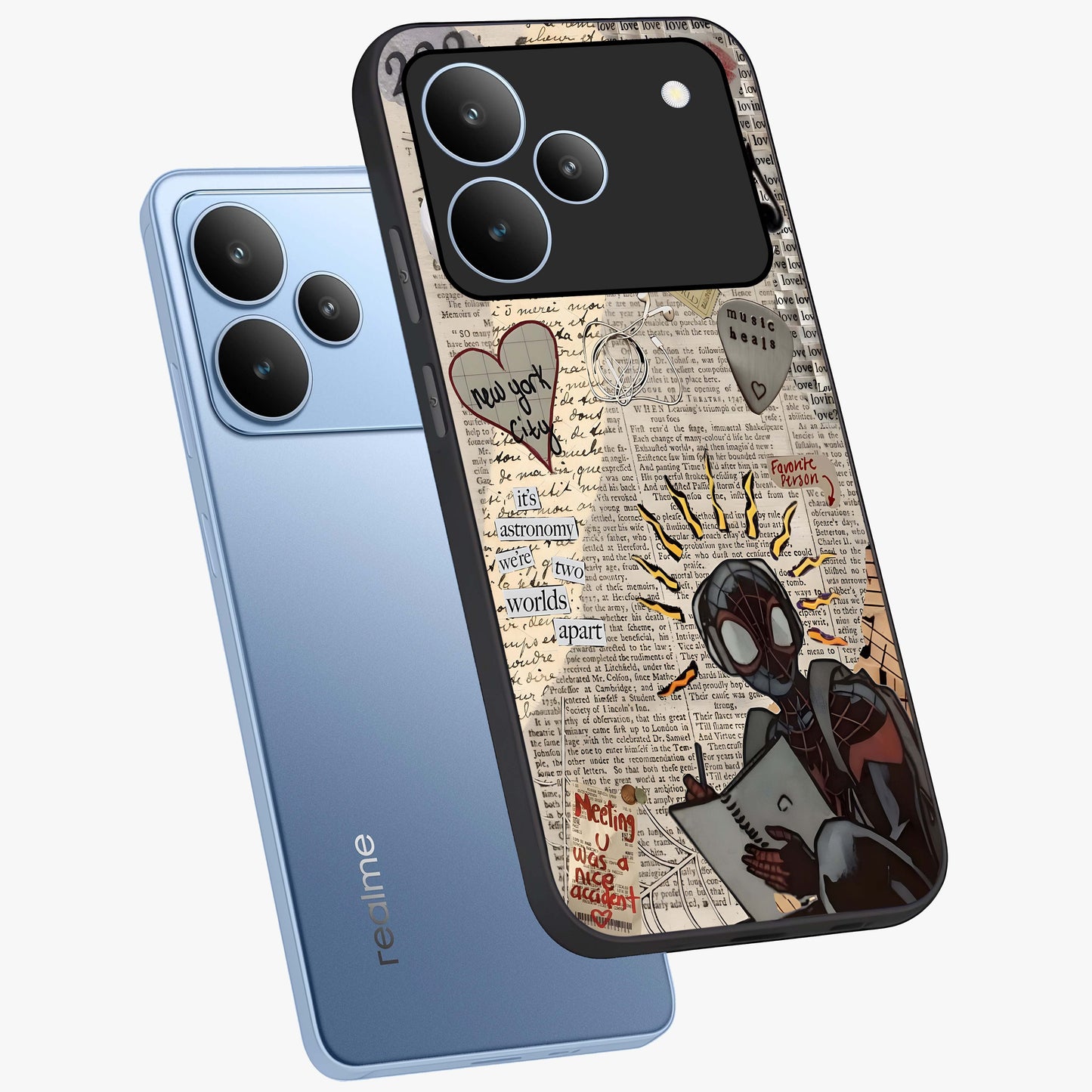 City Dream Sketch Glass Case displayed in angled mockup highlighting minimal city illustration with aesthetic sketch style.