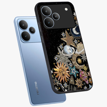 Cosmic Sparkle Dreams Glass Case displayed in angled mockup highlighting dreamy star sparkle design with celestial aesthetic.