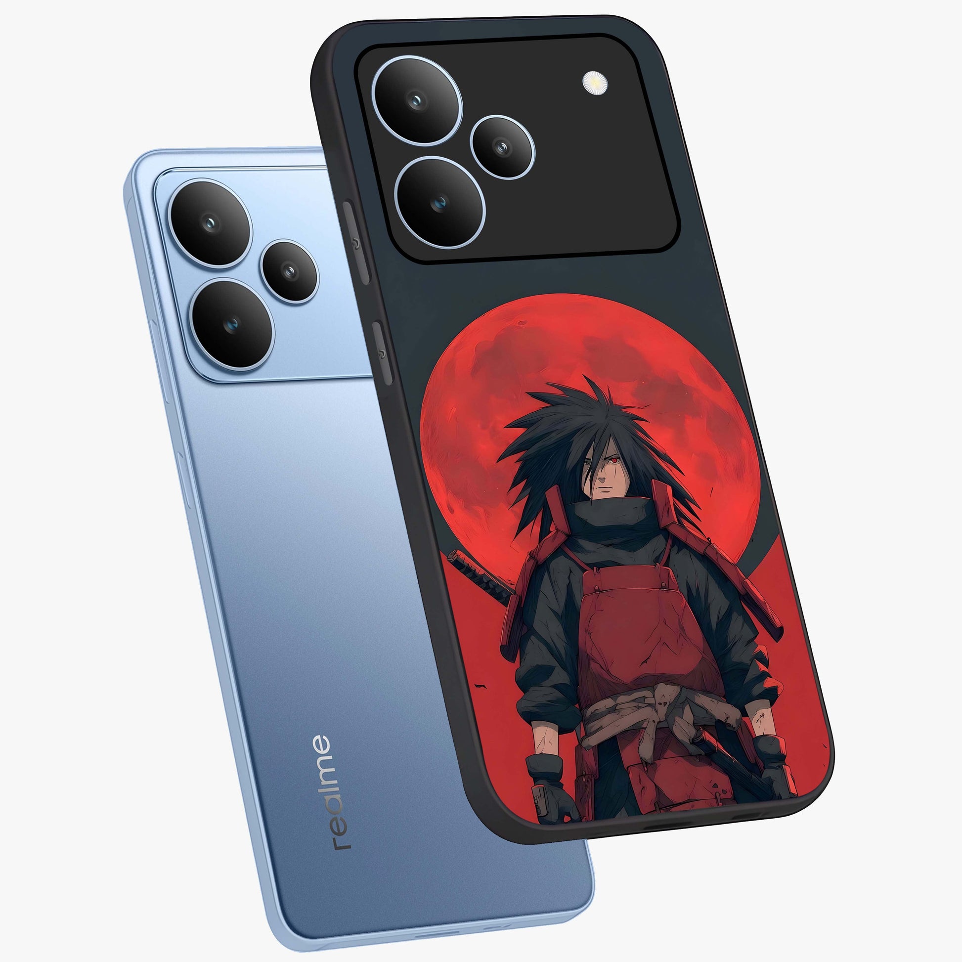 Crimson Moon Warlord Glass Case displayed in angled mockup highlighting dramatic crimson moon design with fantasy aesthetic.
