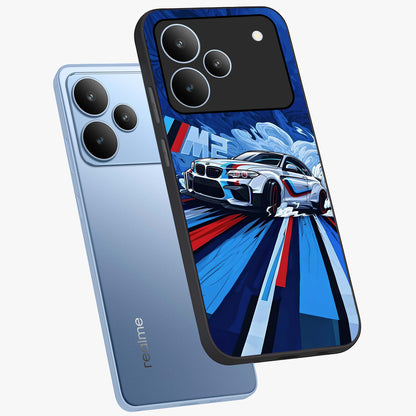 Drift Power Rush Glass Case displayed in angled mockup highlighting powerful drift car design with sporty aesthetic style.
